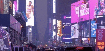 时代广场犹如赛博朋克+末日降临的感jio~