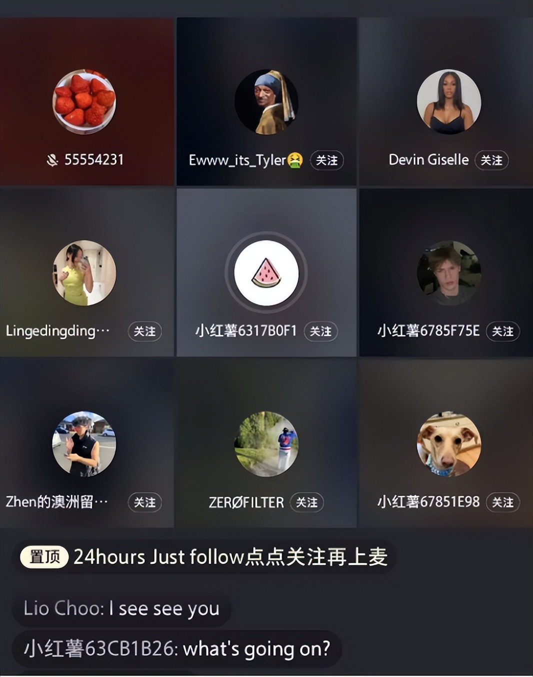 在小红书上开语音直播的老外